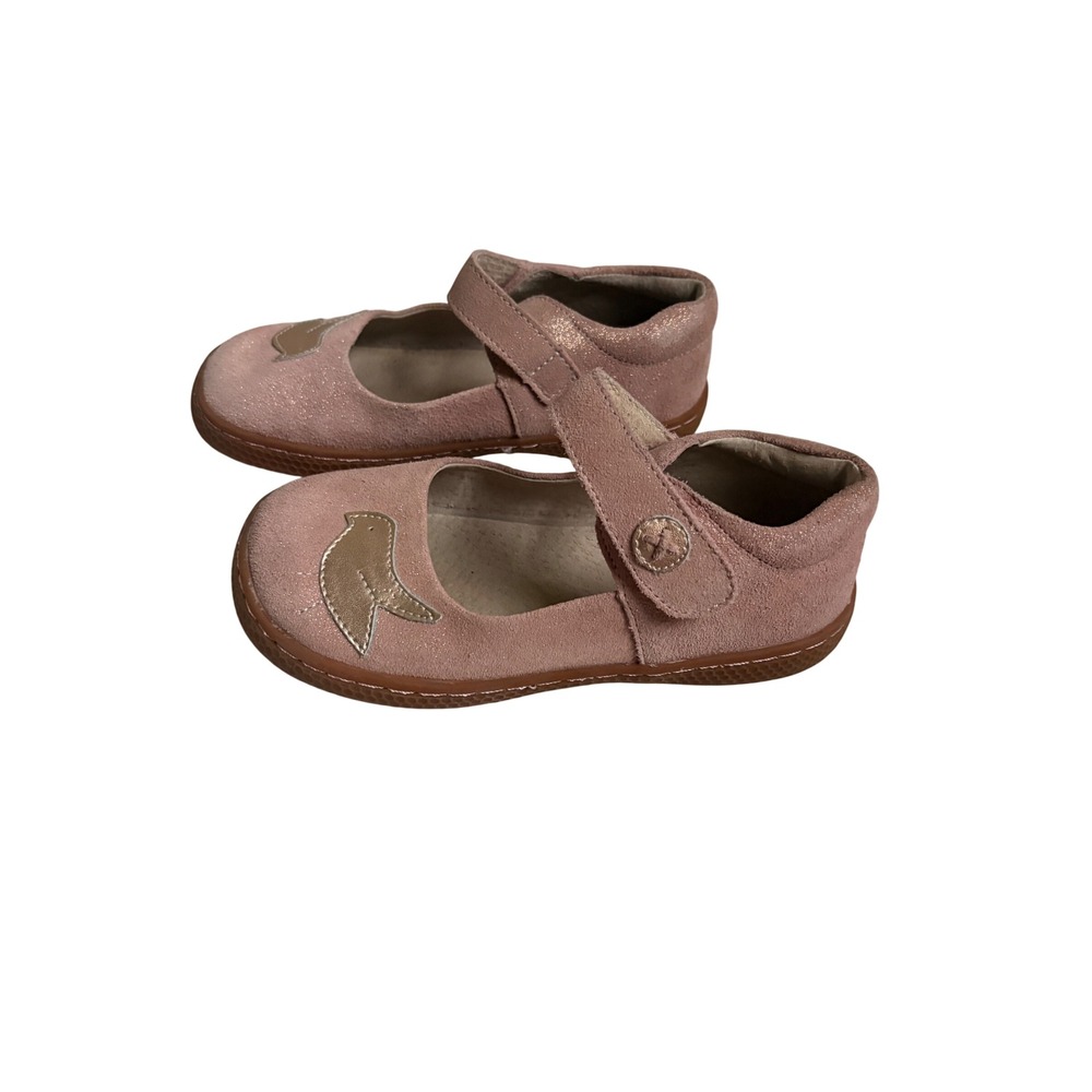 Livie & Luca Pink Shimmer Suede Bird Mary Jane Shoes Kids Size 1